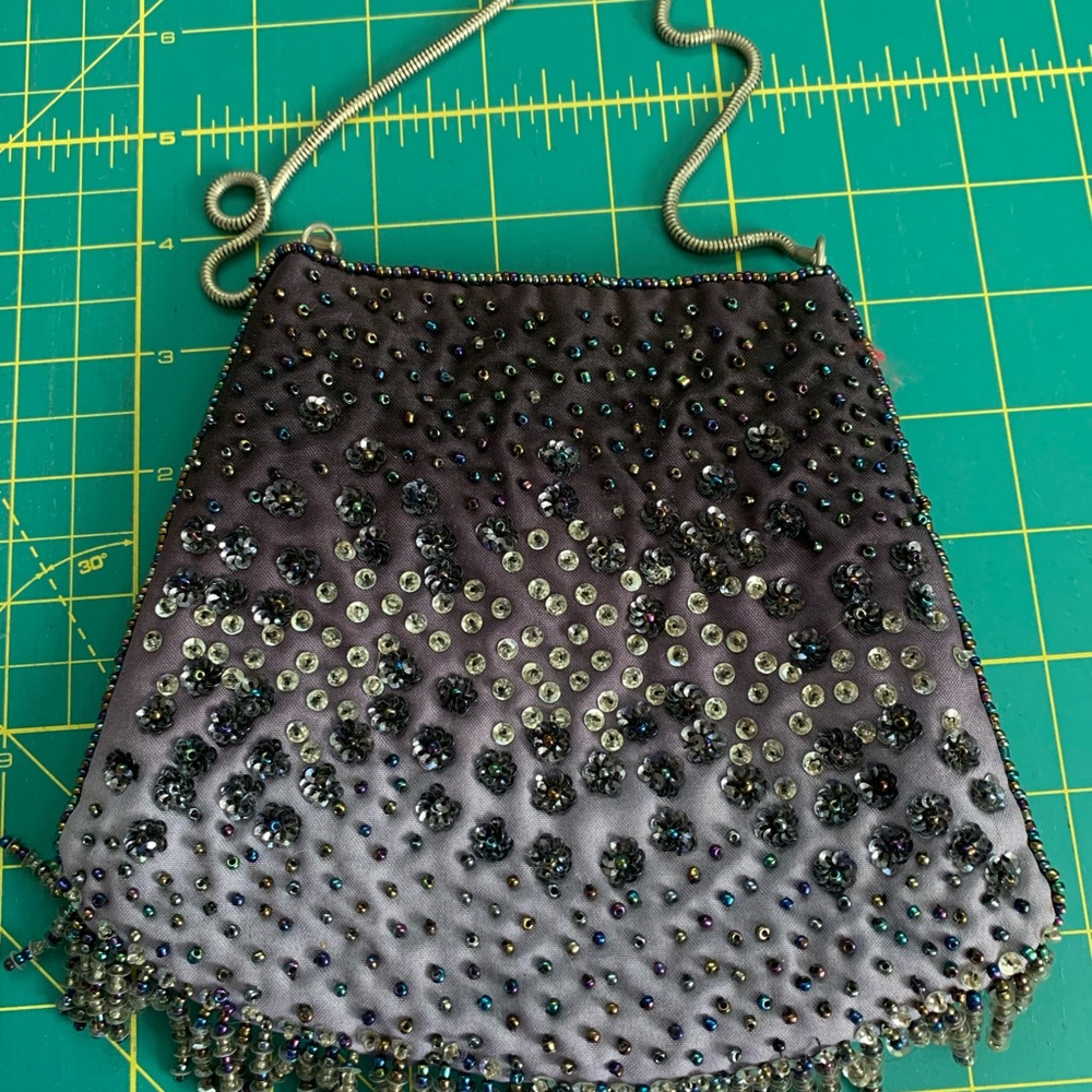 Purple Beaded Evening Bag